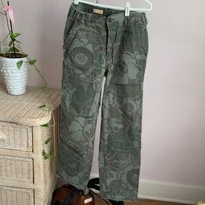 Pilcro Olive Floral Ankle Pants
